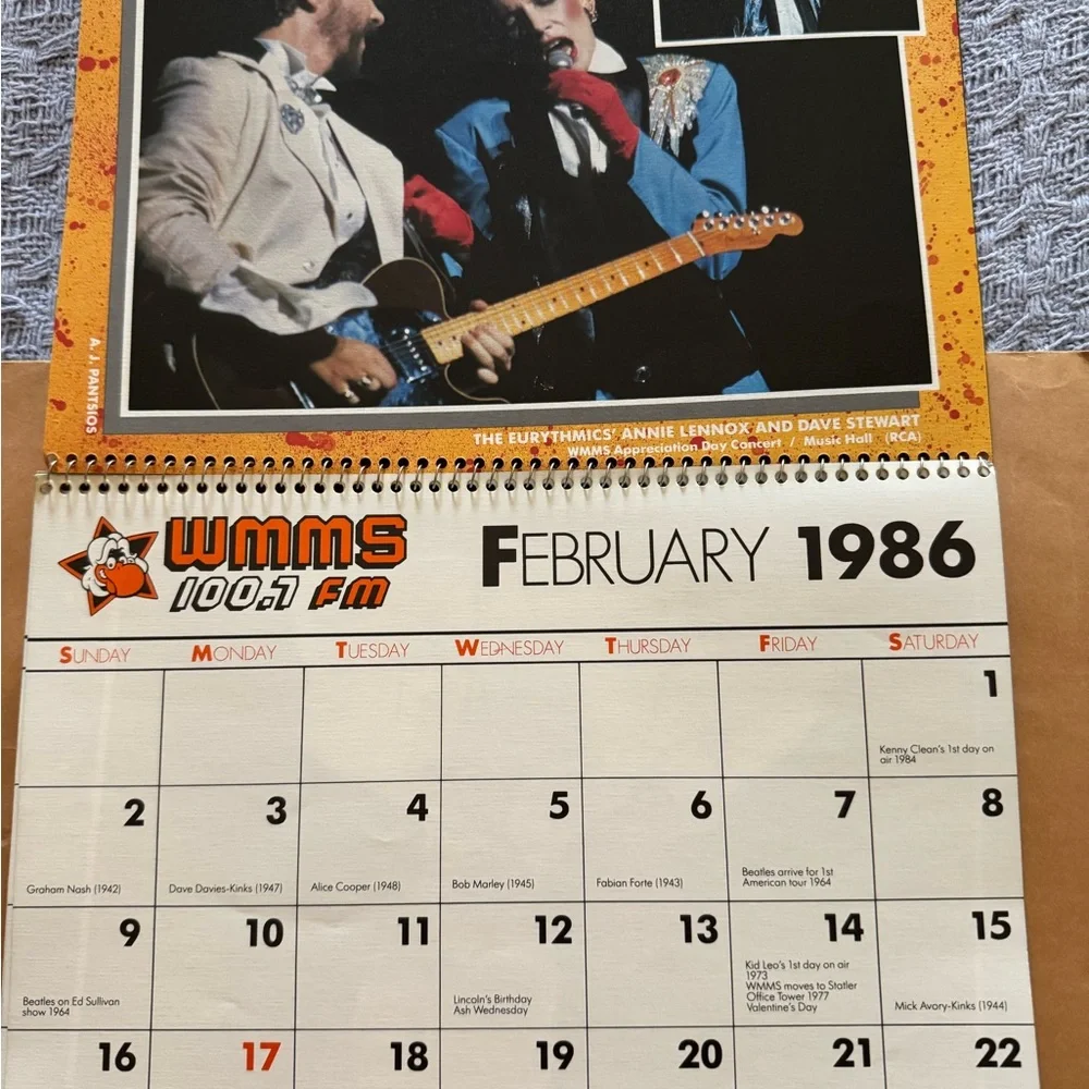 MMS Design Studio 1986 Calendar - Bold Red and Yellow